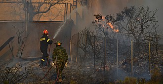 Yunanistan'da orman yangınları yerleşim…