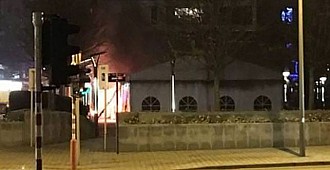 Brüksel'deki PKK çadırı yandı!..