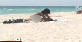 Plajda seks yapan çift tutuklandı