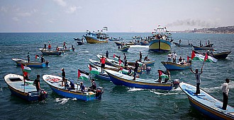 Ablukaya karşı Gazze'den denize açıldılar!..