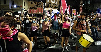 Binlerce kişi Netanyahu'yu protesto…