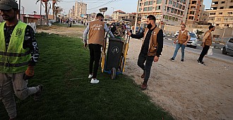 Gazze Belediyesi sahil temizliği için…