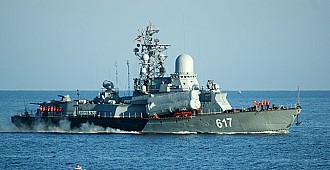 Rusya'nın Hazar filosuna ait gemiler…