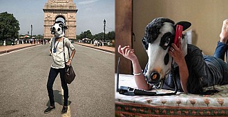 Hindistan'da kadınlar neden inek maskesi…